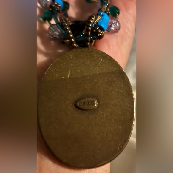 Chico's Teal and Sapphire Beaded Necklace - Picture 7 of 7